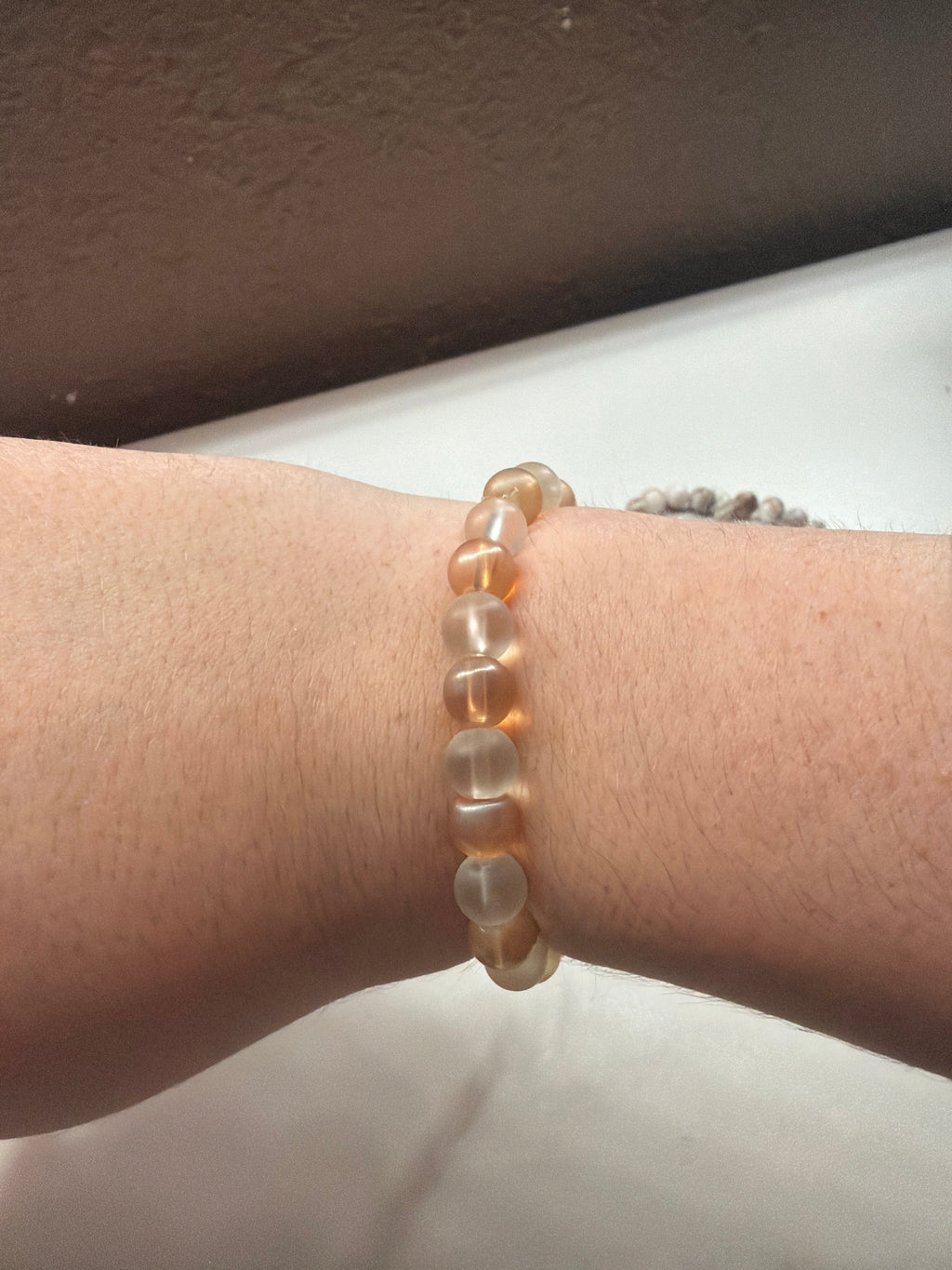 Matte white and brown Bracelet