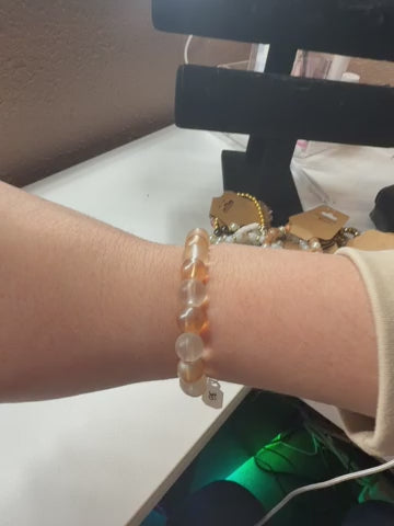 Matte white and brown Bracelet